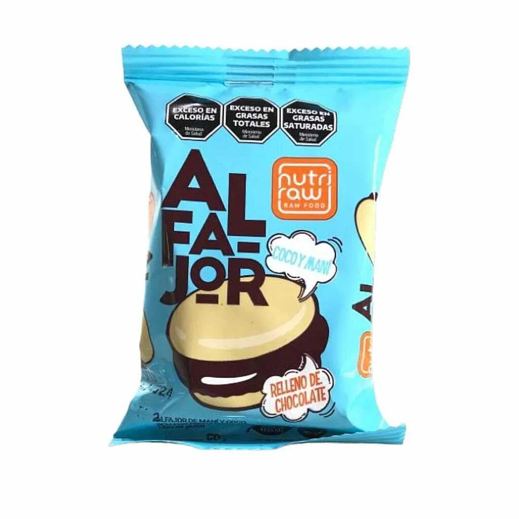 Nutriraw alfajor de pasta de mani y coco x 50 gr