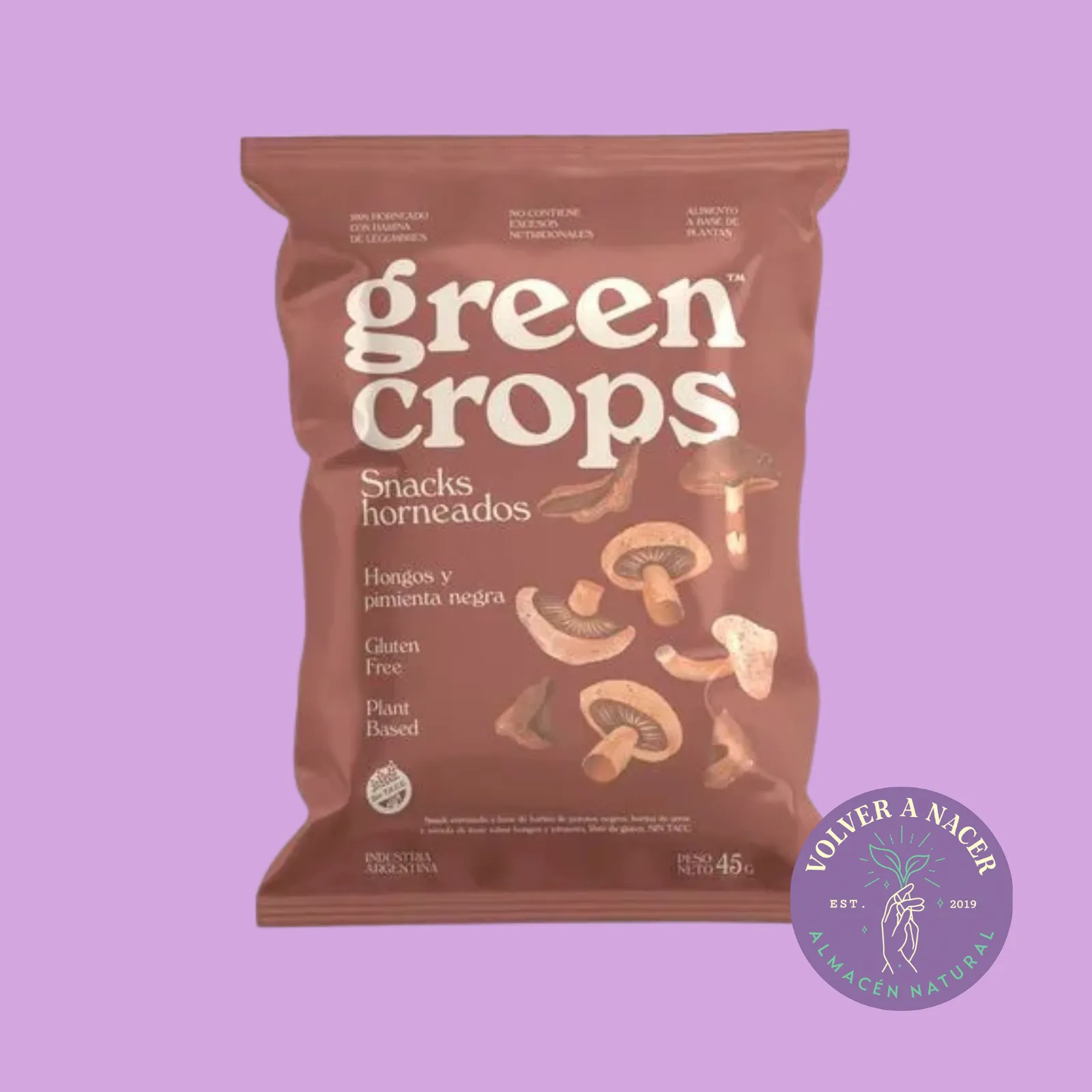 Green Crops Snacks Hongos y Pimienta x45 gr