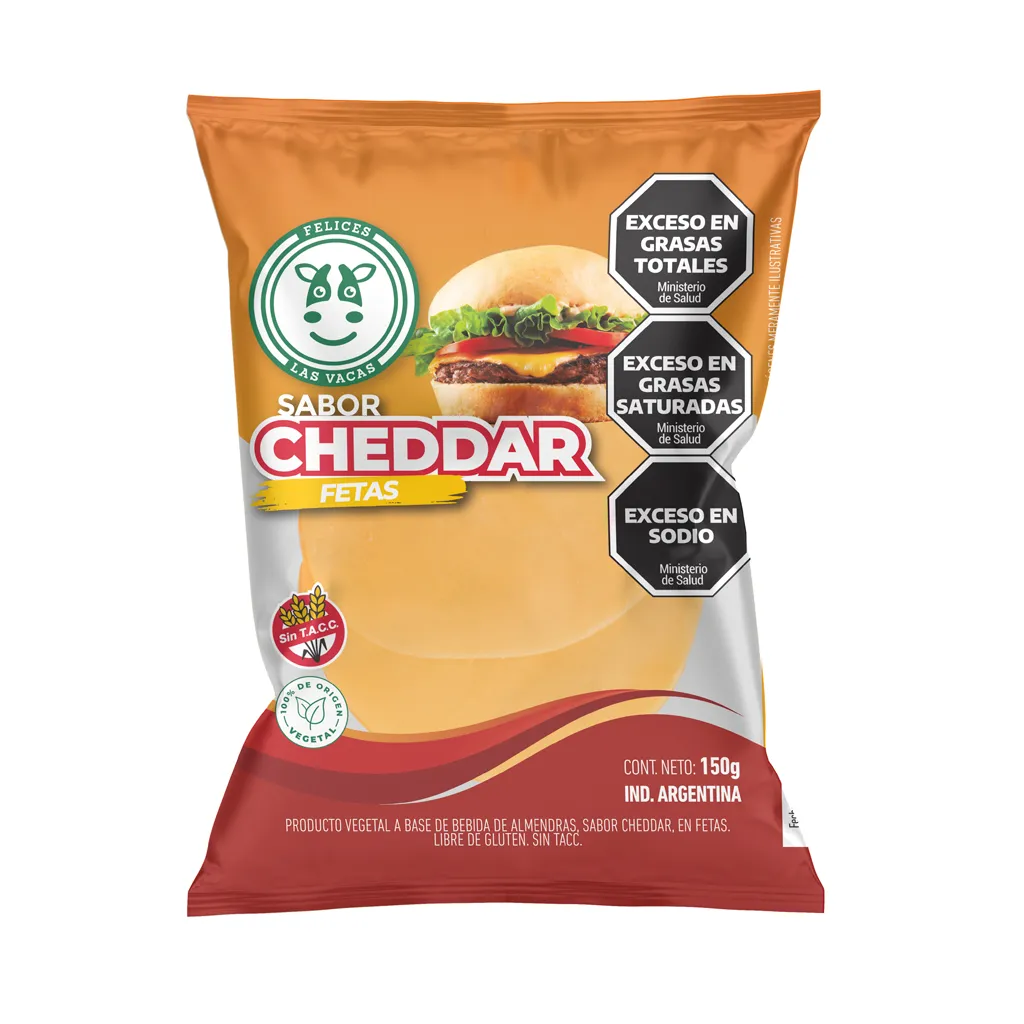 Queso cheddar en fetas Felices las Vacas x200gr